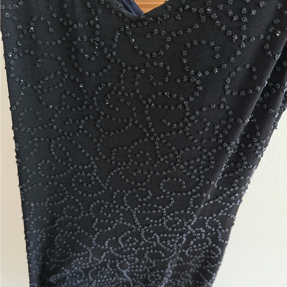 Cache Black Dress with Rhinestone scrollwork - Picture 7 of 7